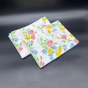 Vintage Floral Pillowcases Cannon Monticello USA Standard Wildflowers 1980s